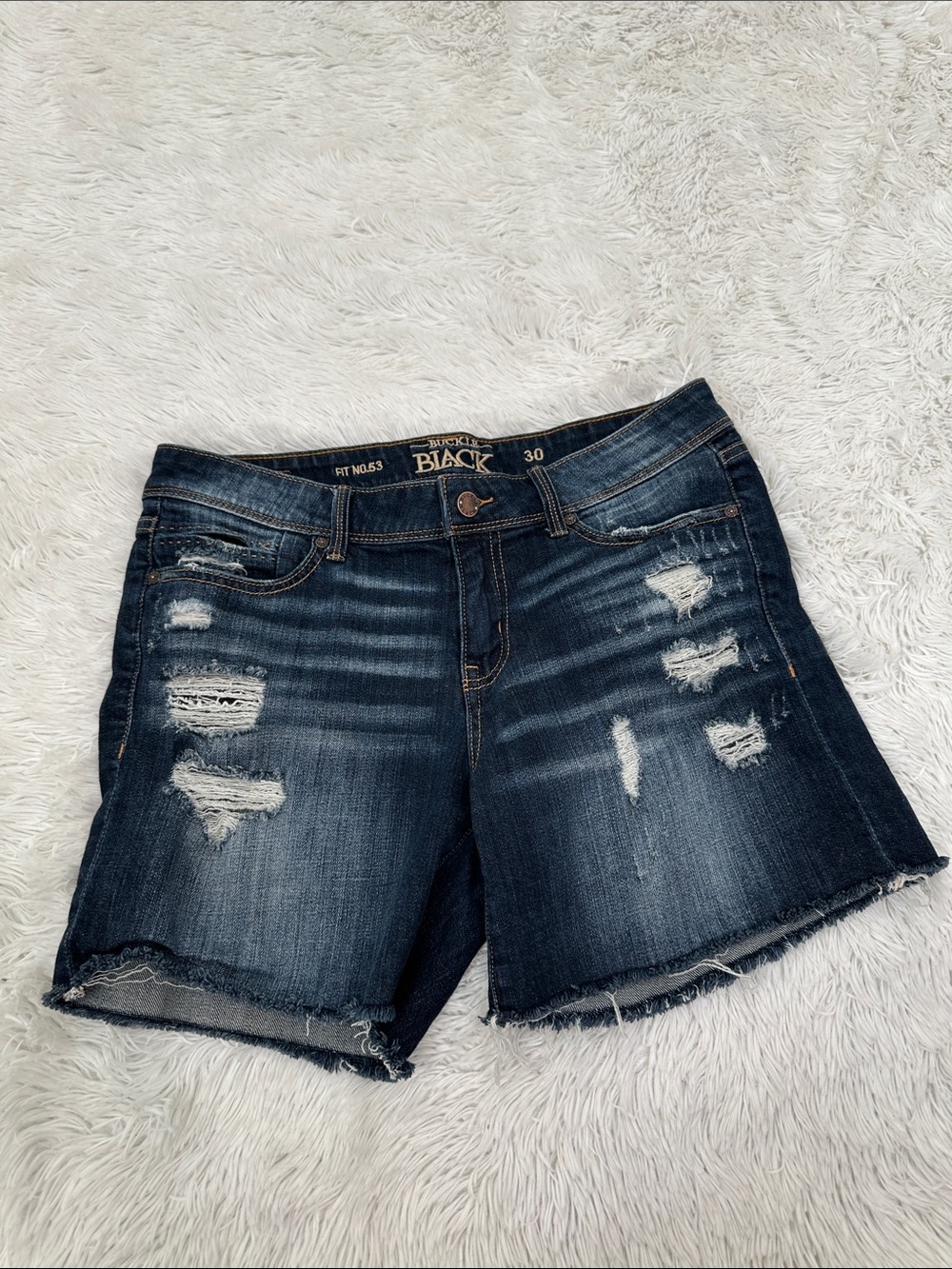 🐼 Buckle Black Denim Shorts